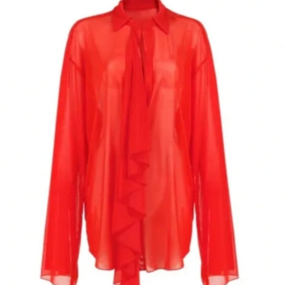 BRAND NEW LAINA RAUMA RUFFLE PJ SET IMMORTAL RED XL